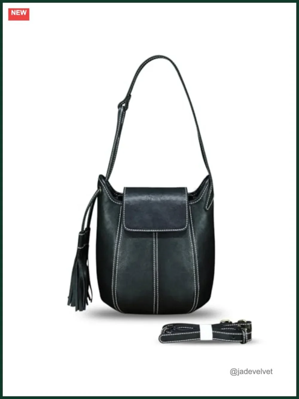 Genuine Leather Hobo Bag Women Shoulder Crossbody Satchel Purse with Tassel